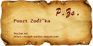 Poszt Zsóka névjegykártya